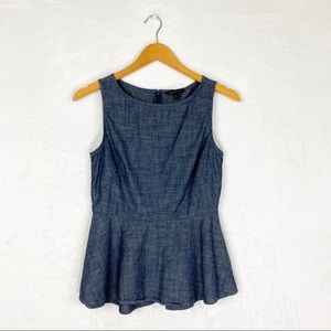 Banana Republic Denim Peplum Blouse Sleeveless